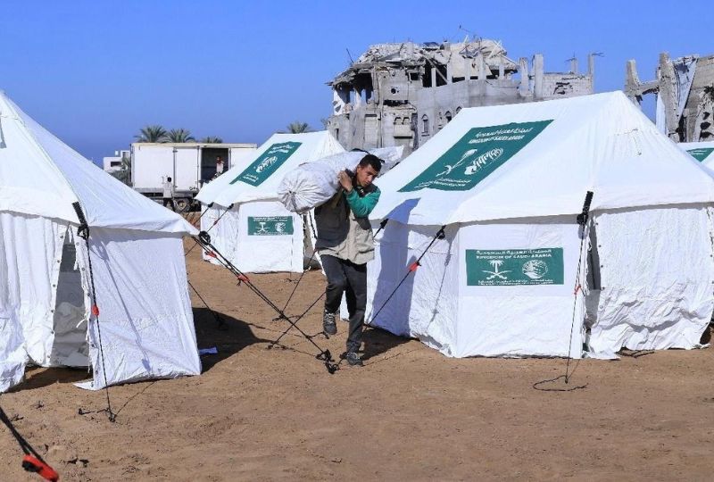 Saudi Arabia opens new emergency camp in Gaza for families displaced by storms